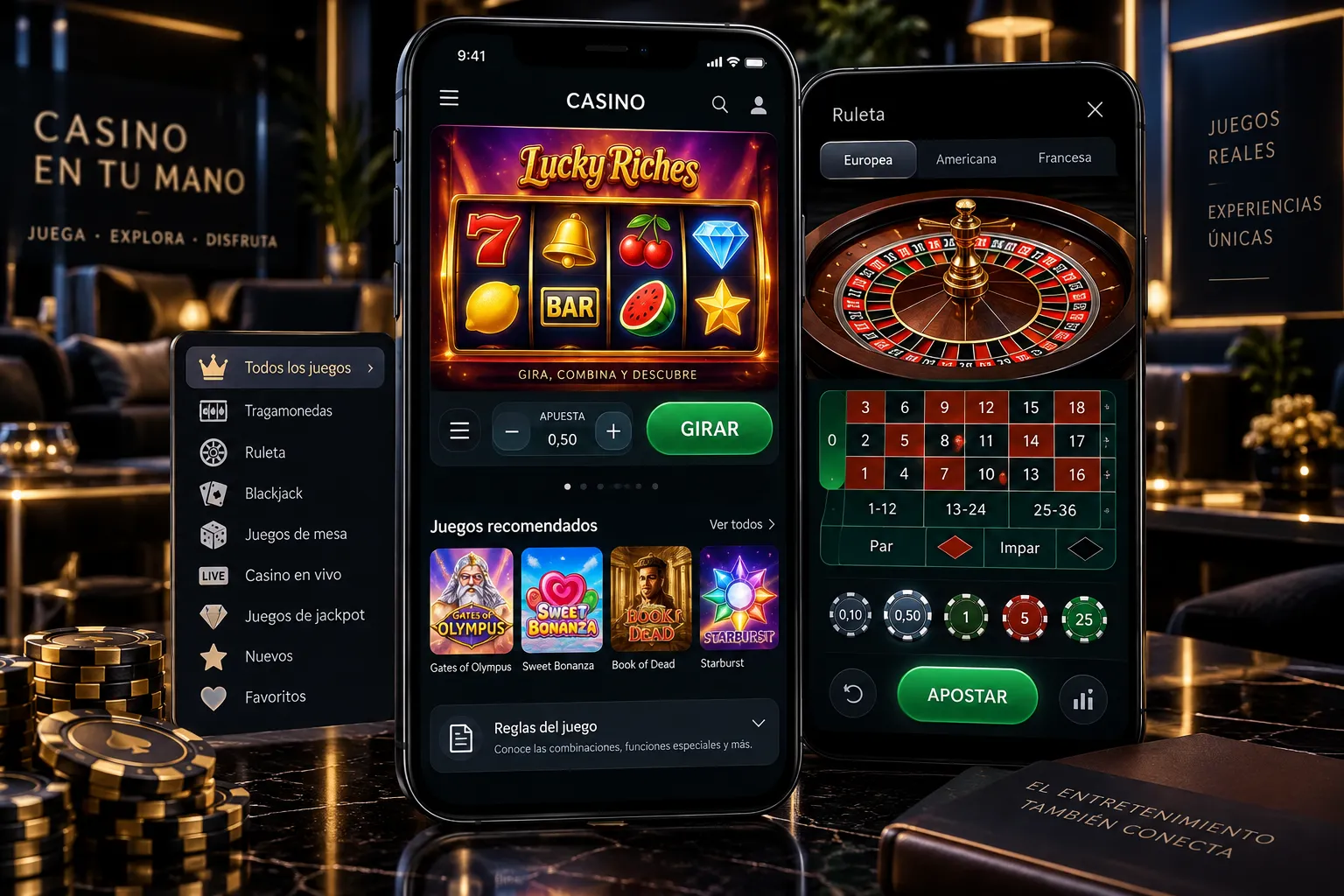 Tragamonedas y ruleta adaptadas para jugar desde celular