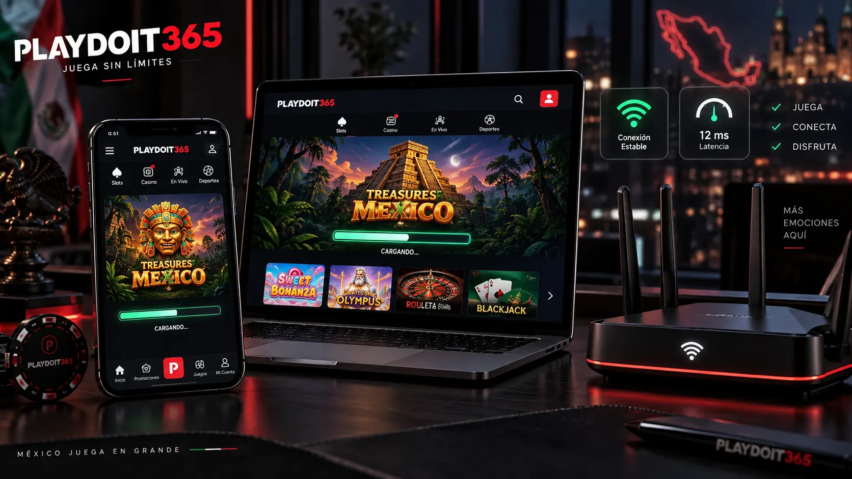 Dispositivo móvil y router con conexión estable para juegos online