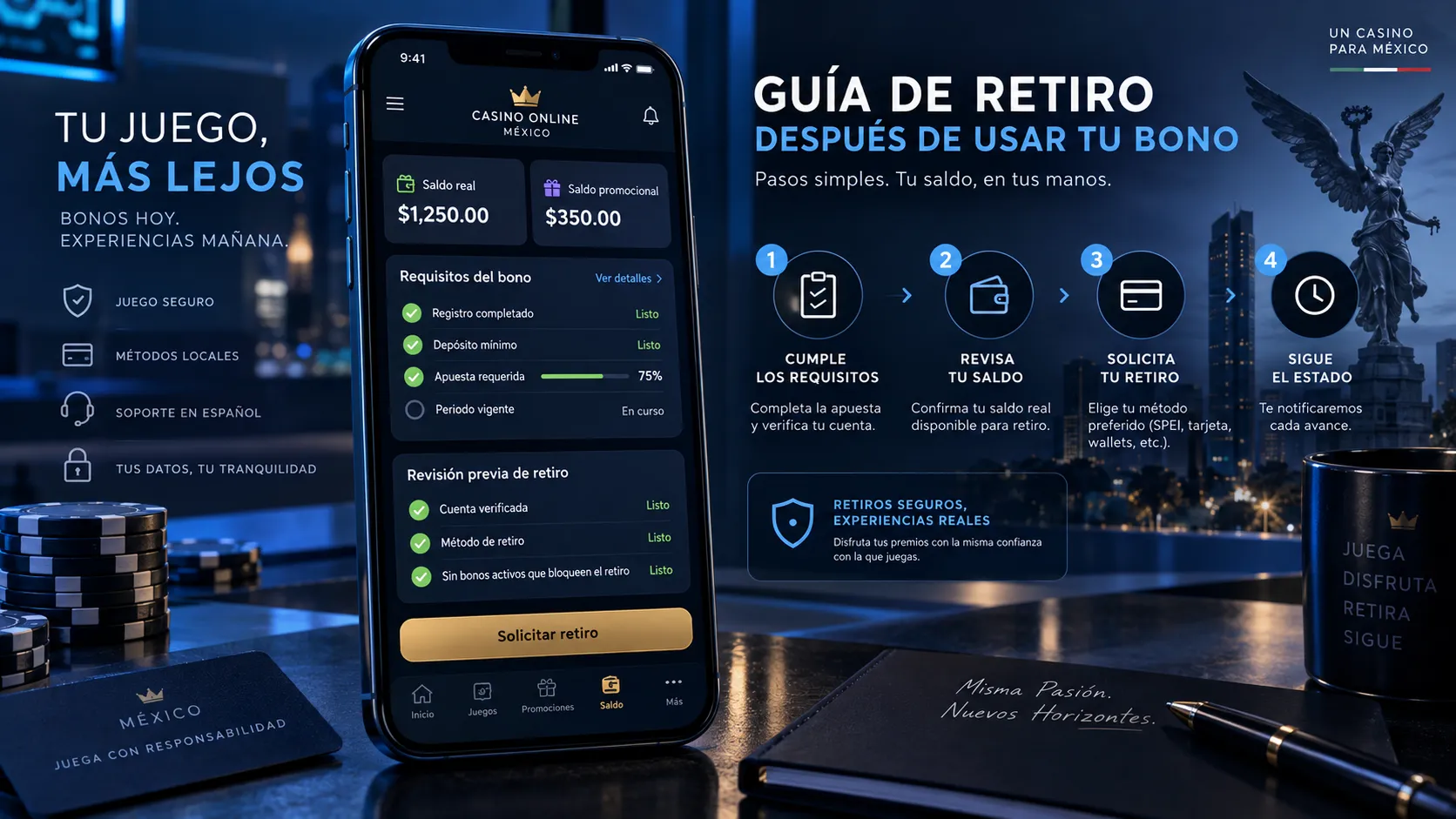 Revisión del saldo promocional antes de solicitar un retiro